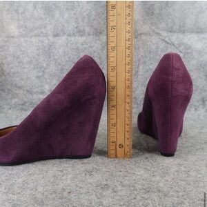 Via Spiga Shoes Women 7 Wedge Pumps Leather Purple Fashion Formal Career Classic